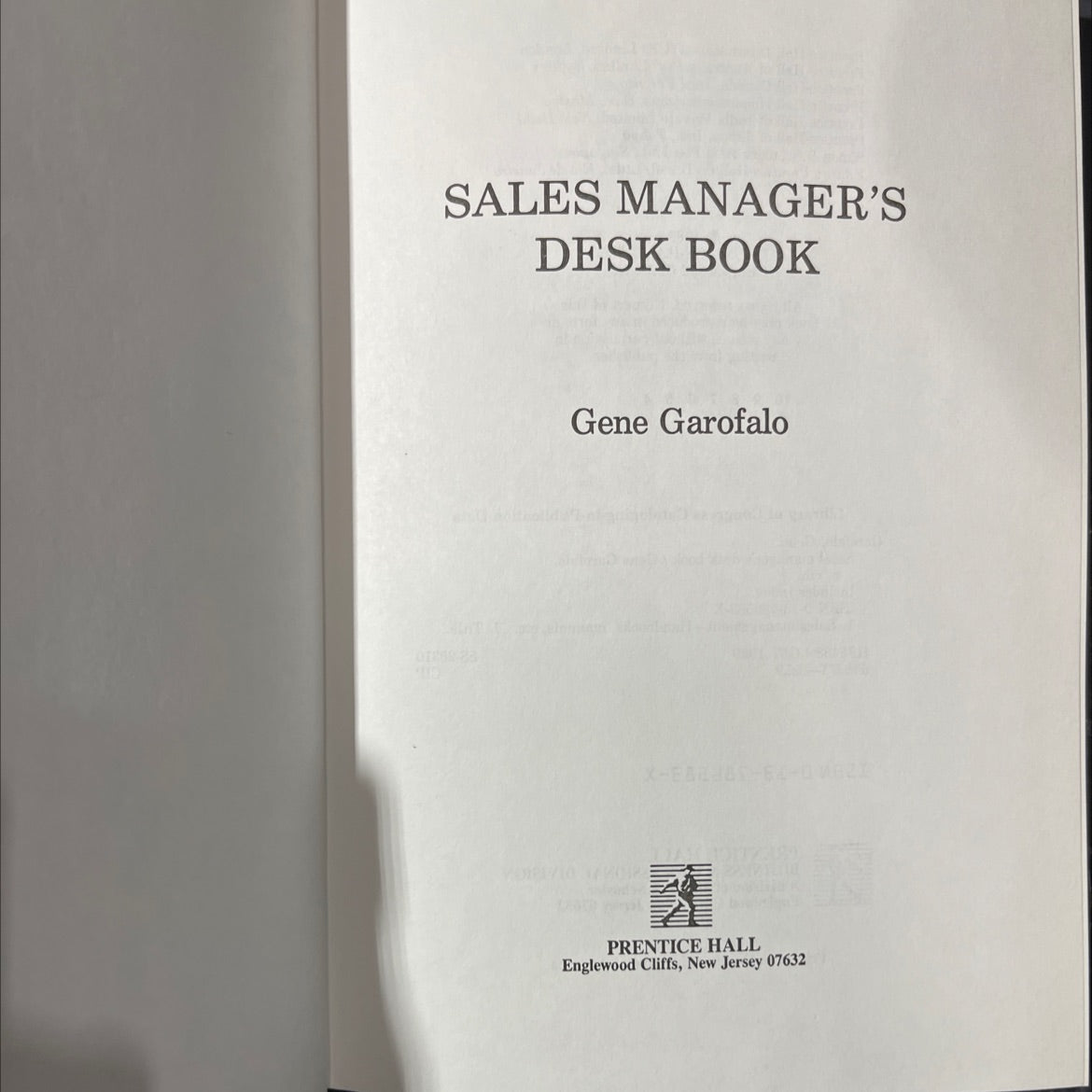 sales manager's desk book book, by gene garofalo, 1989 Hardcover image 2