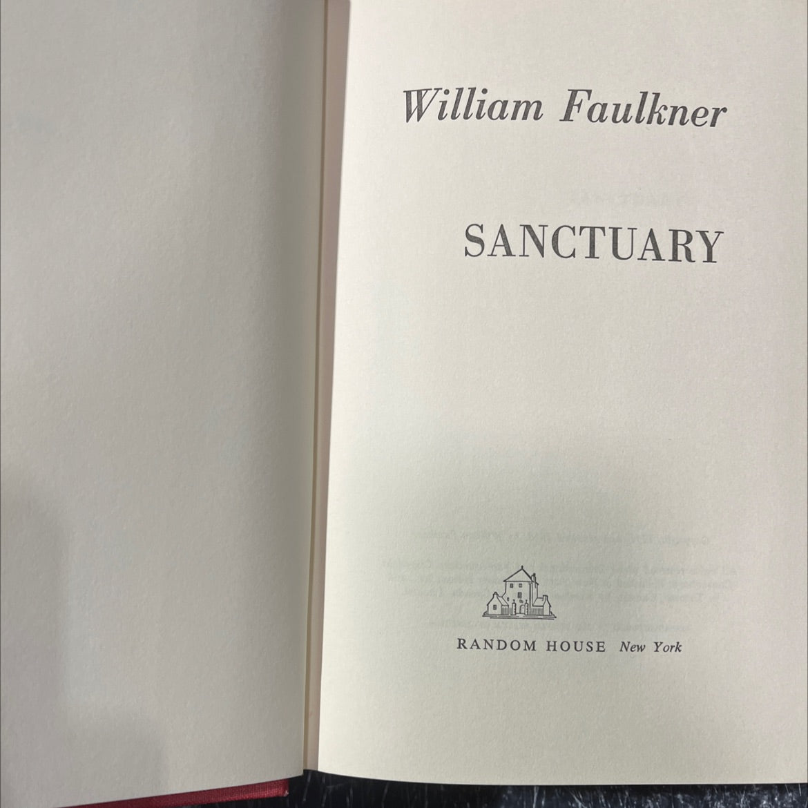 sanctuary book, by william faulkner, 1958 Hardcover image 2