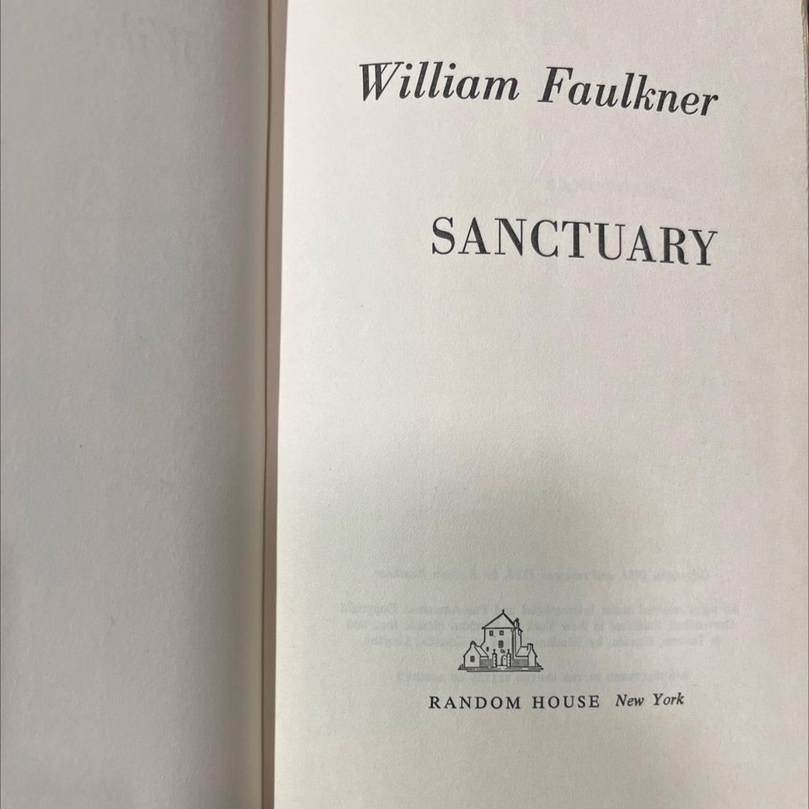 sanctuary book, by william faulkner, 1958 Hardcover image 2