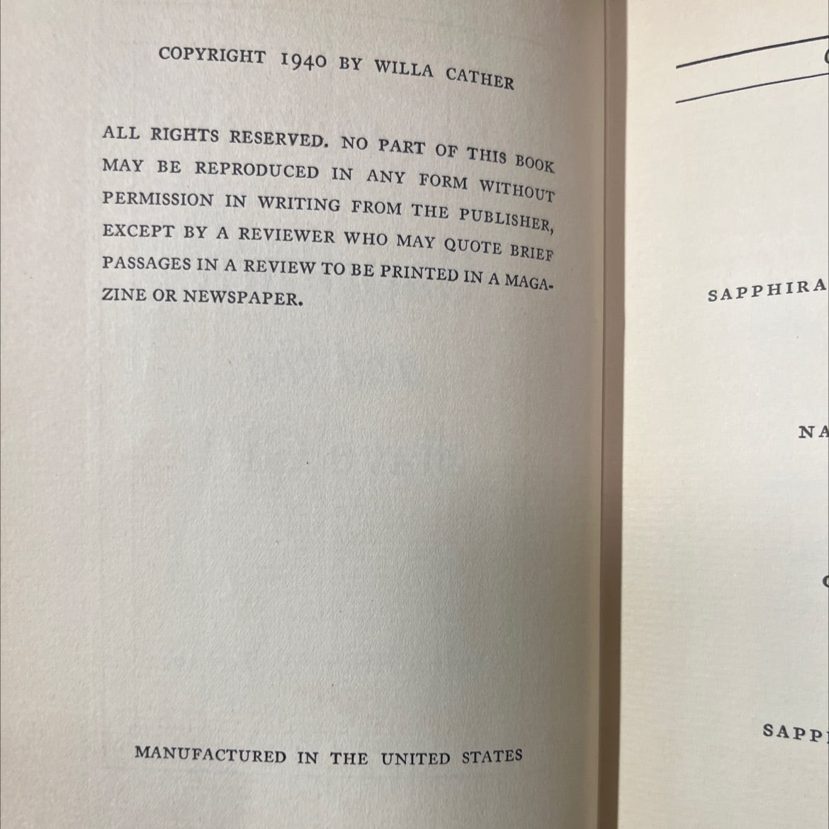 sapphira and the slave girl book, by willa cather, 1940 Hardcover image 3