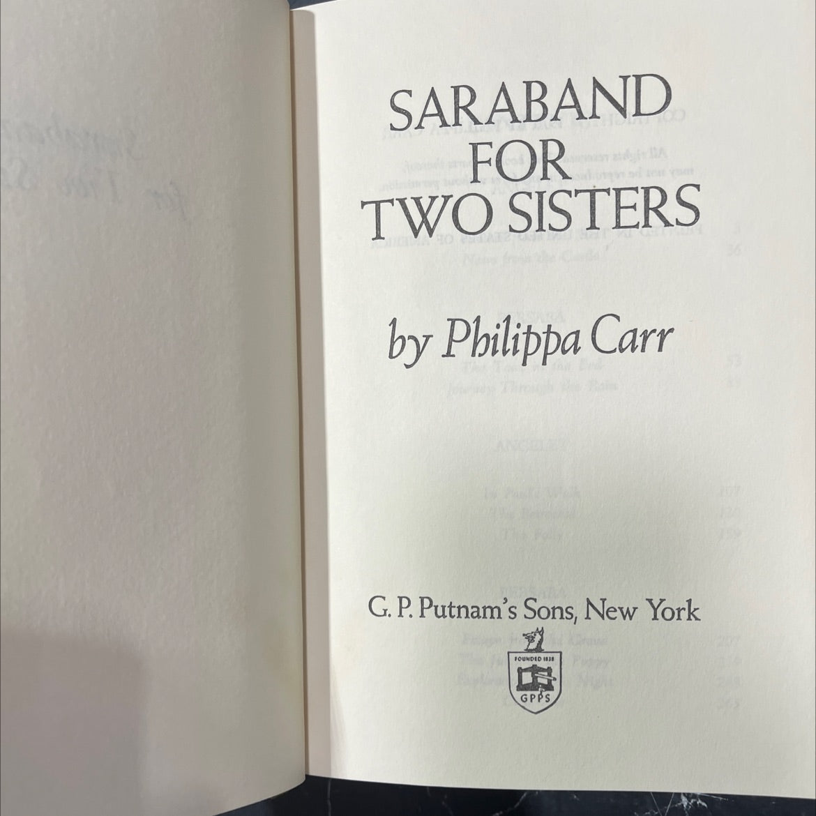 saraband for two sisters book, by Philippa Carr, 1976 Hardcover image 2