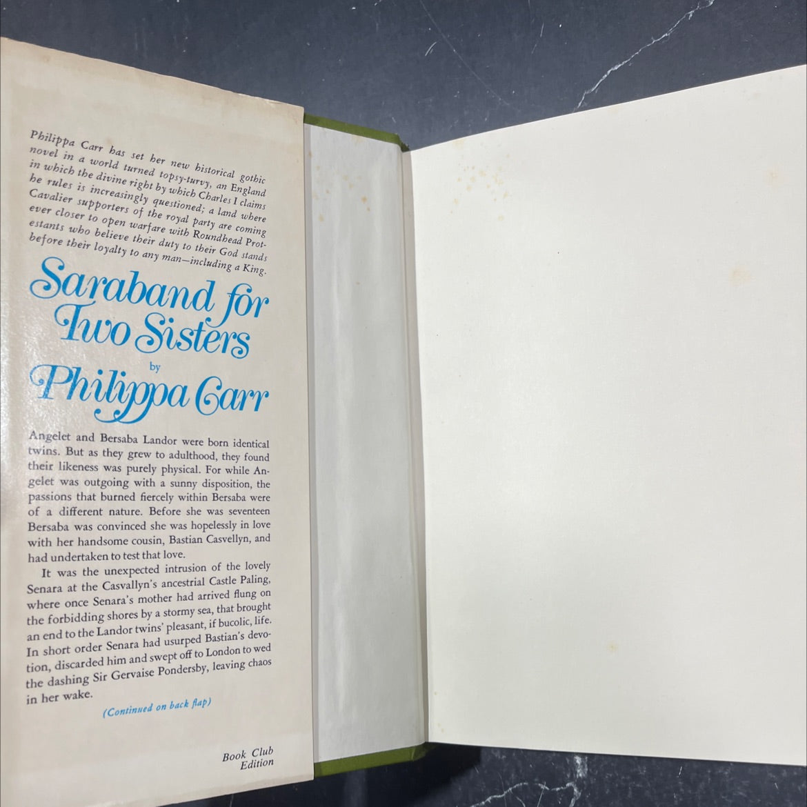 saraband for two sisters book, by Philippa Carr, 1976 Hardcover image 4