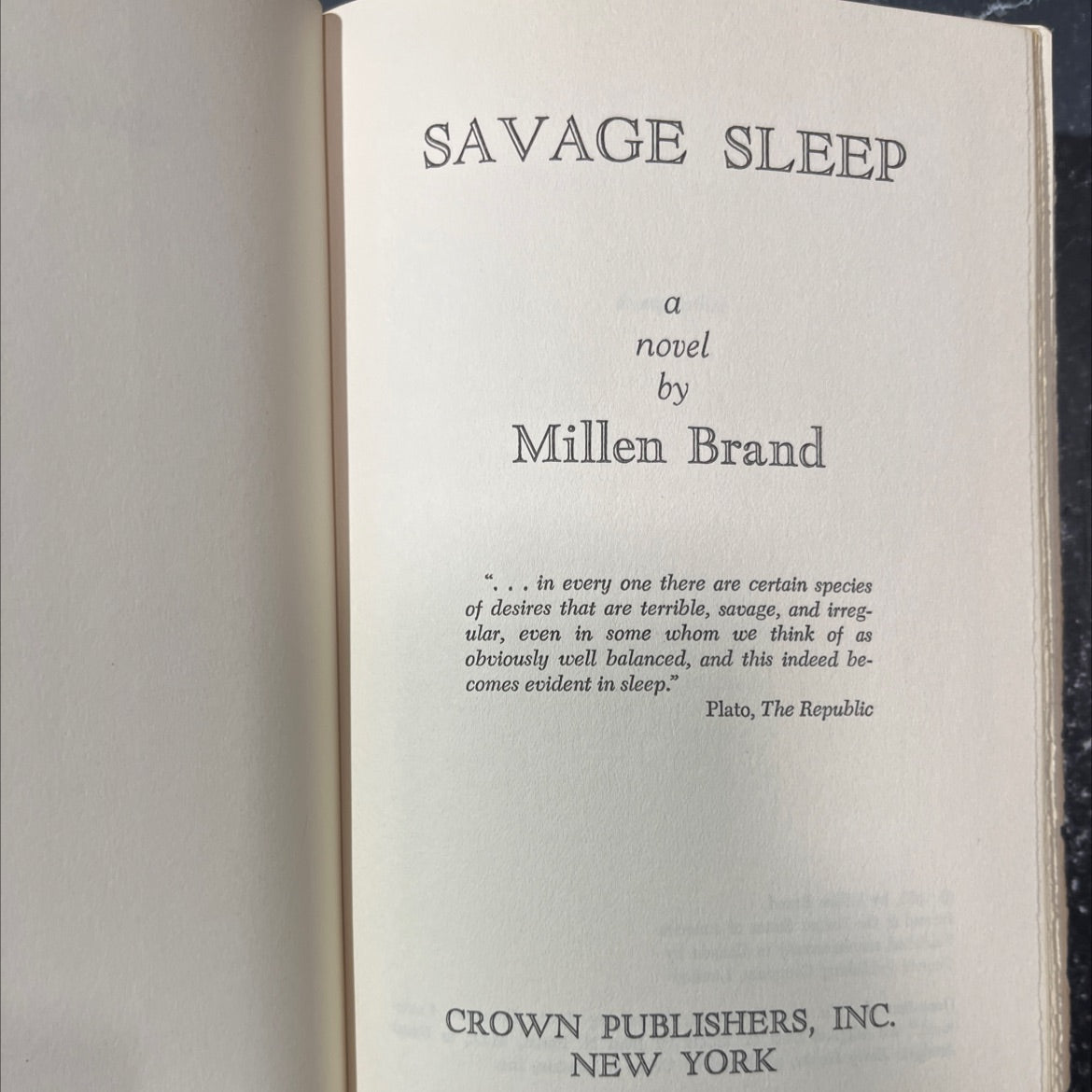 savage sleep book, by Millen Brand, 1968 Hardcover image 2