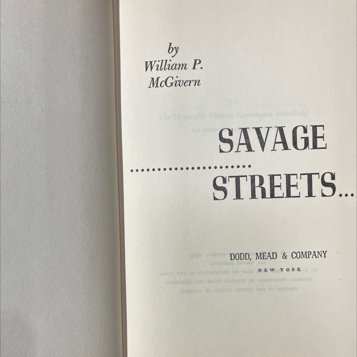 savage streets book, by william p. mcgivern, 1959 Hardcover image 2