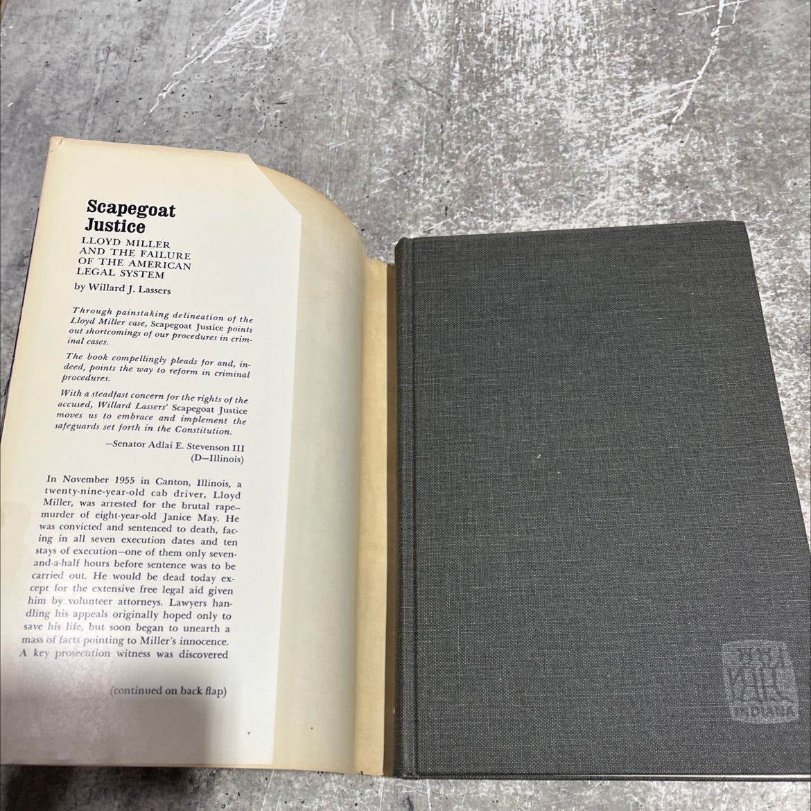 scapegoat justice lloyd miller and the failure of the american legal system book, by willard j. lassers, 1973 Hardcover image 4