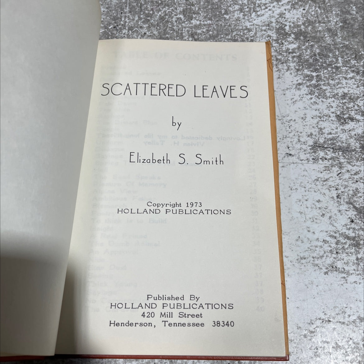 SIGNED scattered leaves book, by bob vlprivol, Elizabeth S. Smith, 1973 Hardcover, Vintage image 2