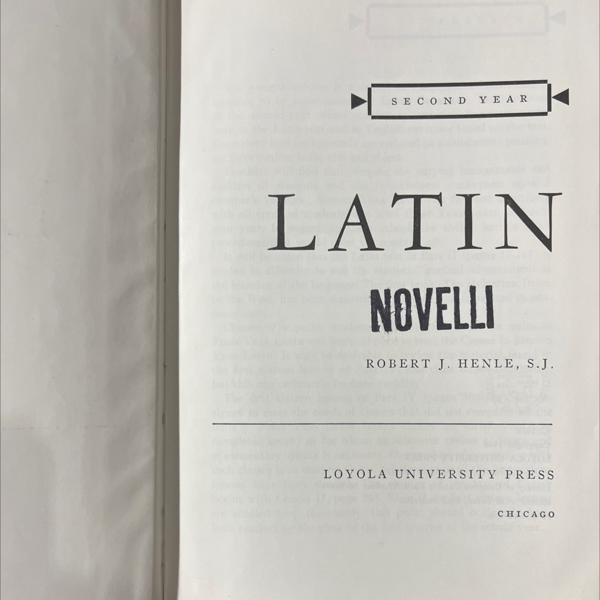 second year latin book, by robert j. henle, s.j., 1962 Hardcover image 2