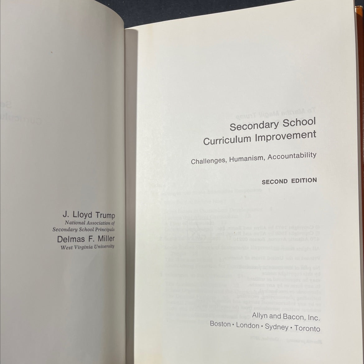 secondary school curriculum improvement book, by J. Lloyd Trump, Delmas F. Miller, 1973 Hardcover image 2