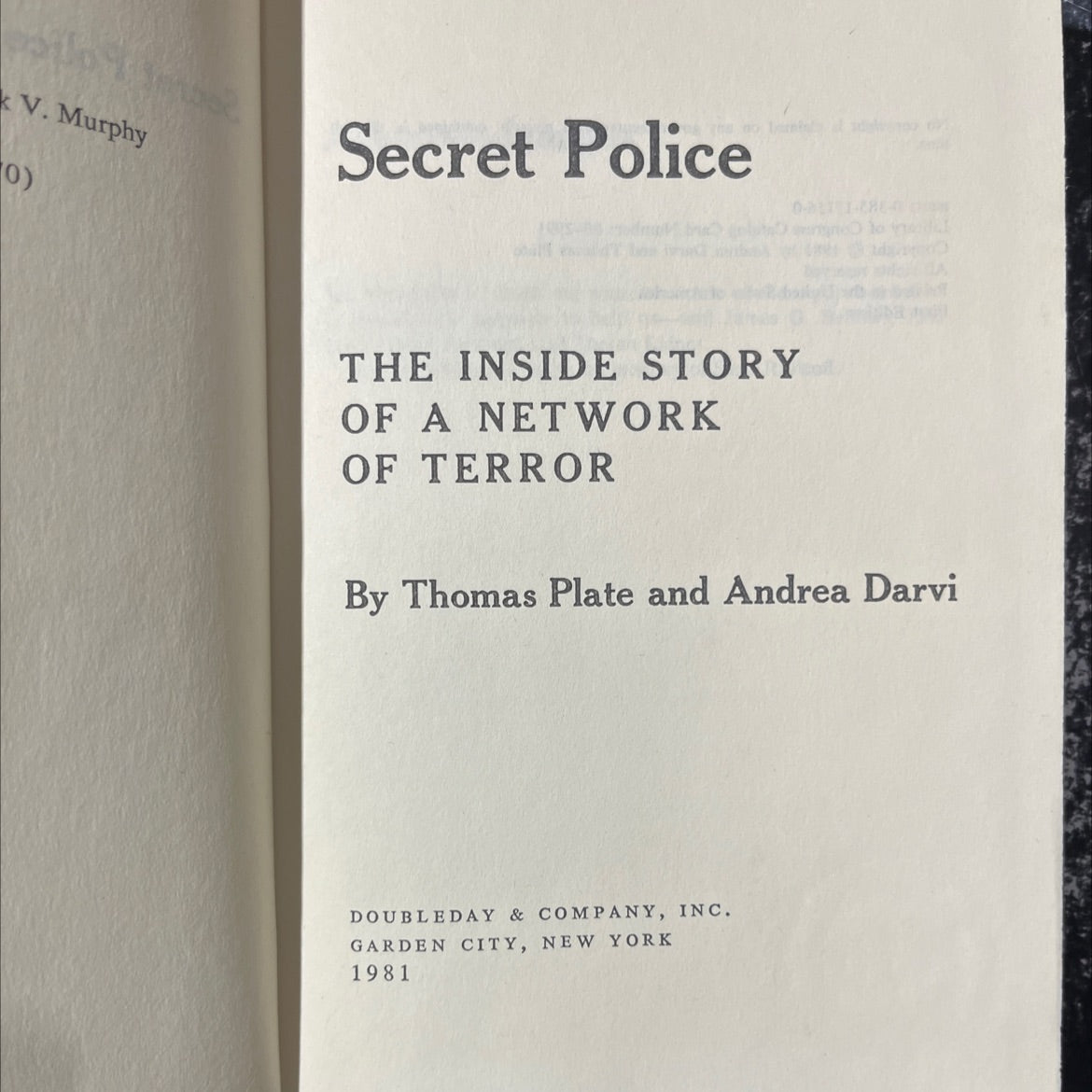secret police the inside story of a network of terror book, by thomas plate and andrea darvi, 1981 Hardcover image 2
