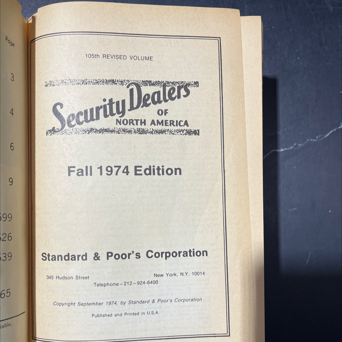 security dealers of north america book, by Standard & Poor's Corporation, 1974 Hardcover image 2