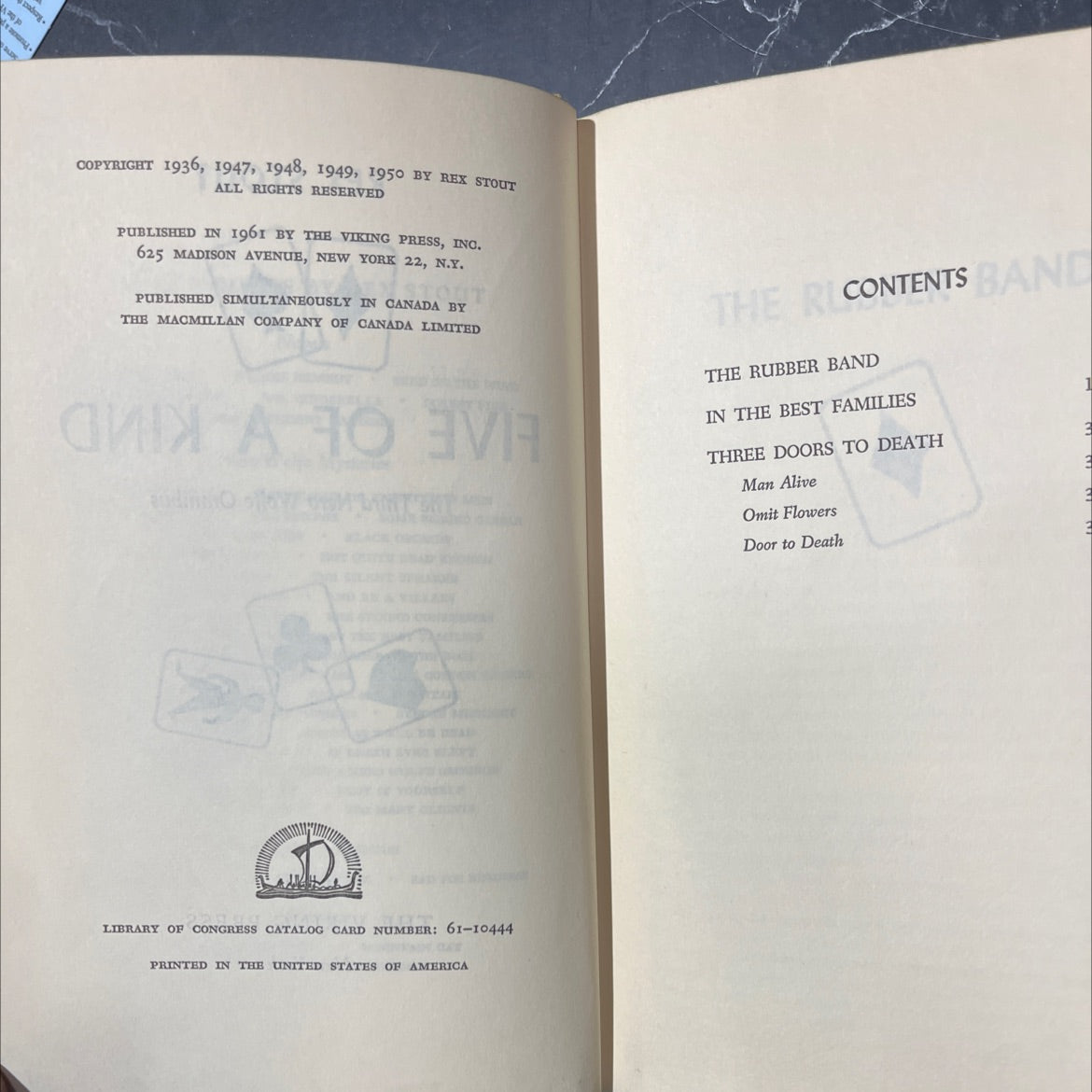 seed on the wind book, by rex stout, 1961 Hardcover image 3