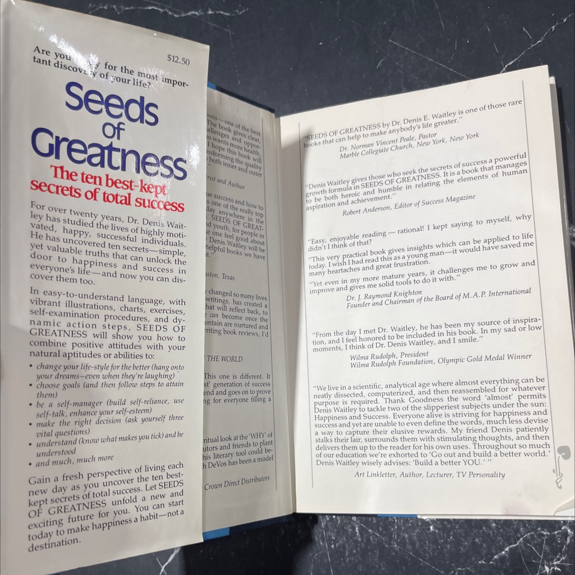 seeds of greatness book, by Denis Waitley, 1983 Hardcover image 4