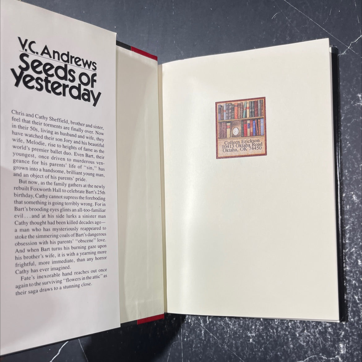 seeds of yesterday book, by V.C. Andrews, 1984 Hardcover image 4