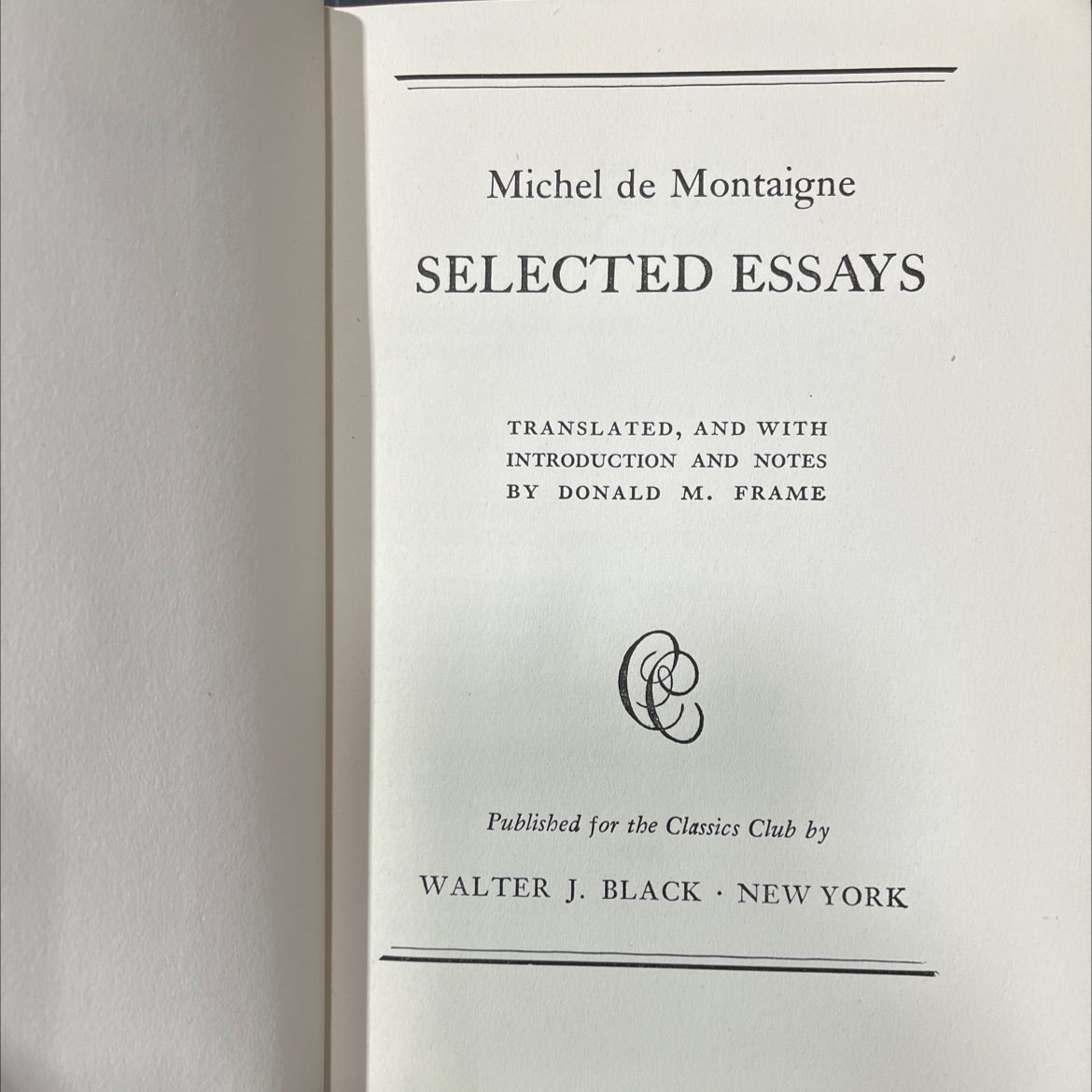 selected essays book, by michel de montaigne, 1943 Hardcover image 2