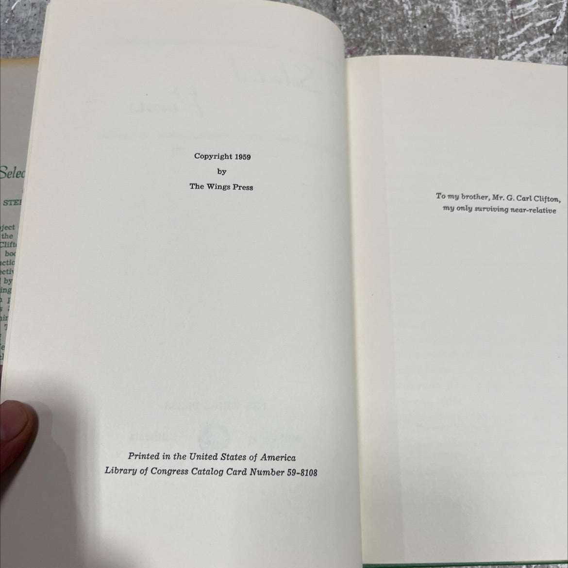 SIGNED selected poems book, by c. sterling clifton, 1959 Hardcover, Vintage image 3
