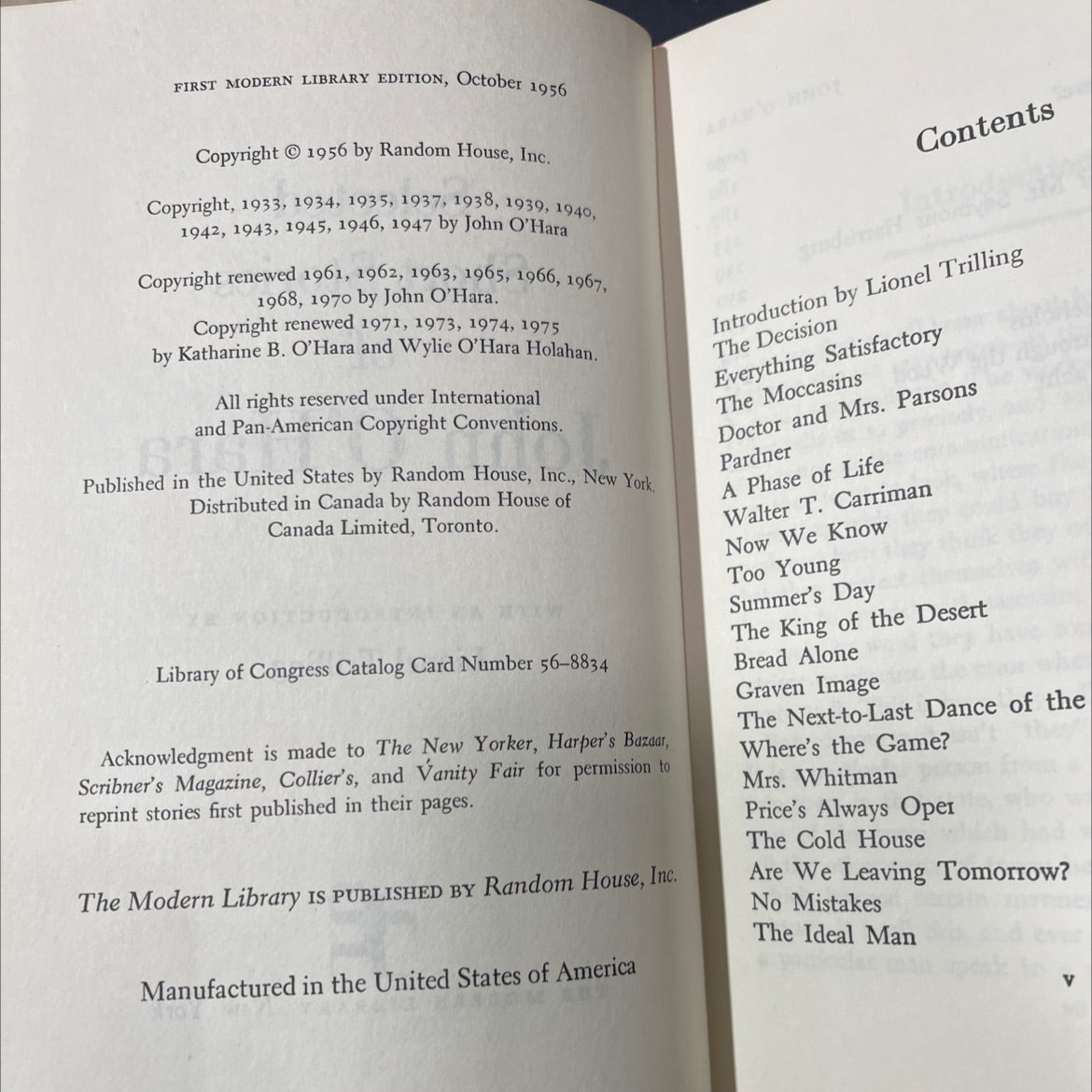 selected short stories of john o'hara book, by john o'hara, 1970 Hardcover image 3