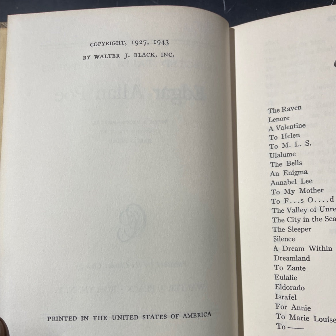 selected tales and poems book, by edgar allan poe, 1943 Hardcover image 3