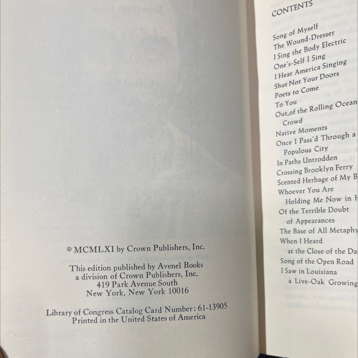 selections from leaves of grass book, by walt whitman, 1961 Hardcover image 3