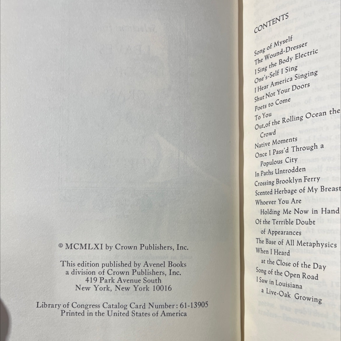 selections from leaves of grass book, by walt whitman, 1961 Hardcover image 3