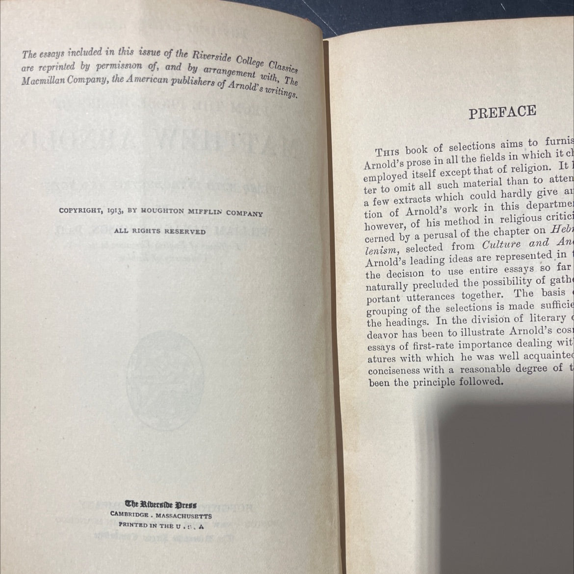 selections from the prose works of matthew arnold book, by matthew arnold, 1913 Hardcover image 3