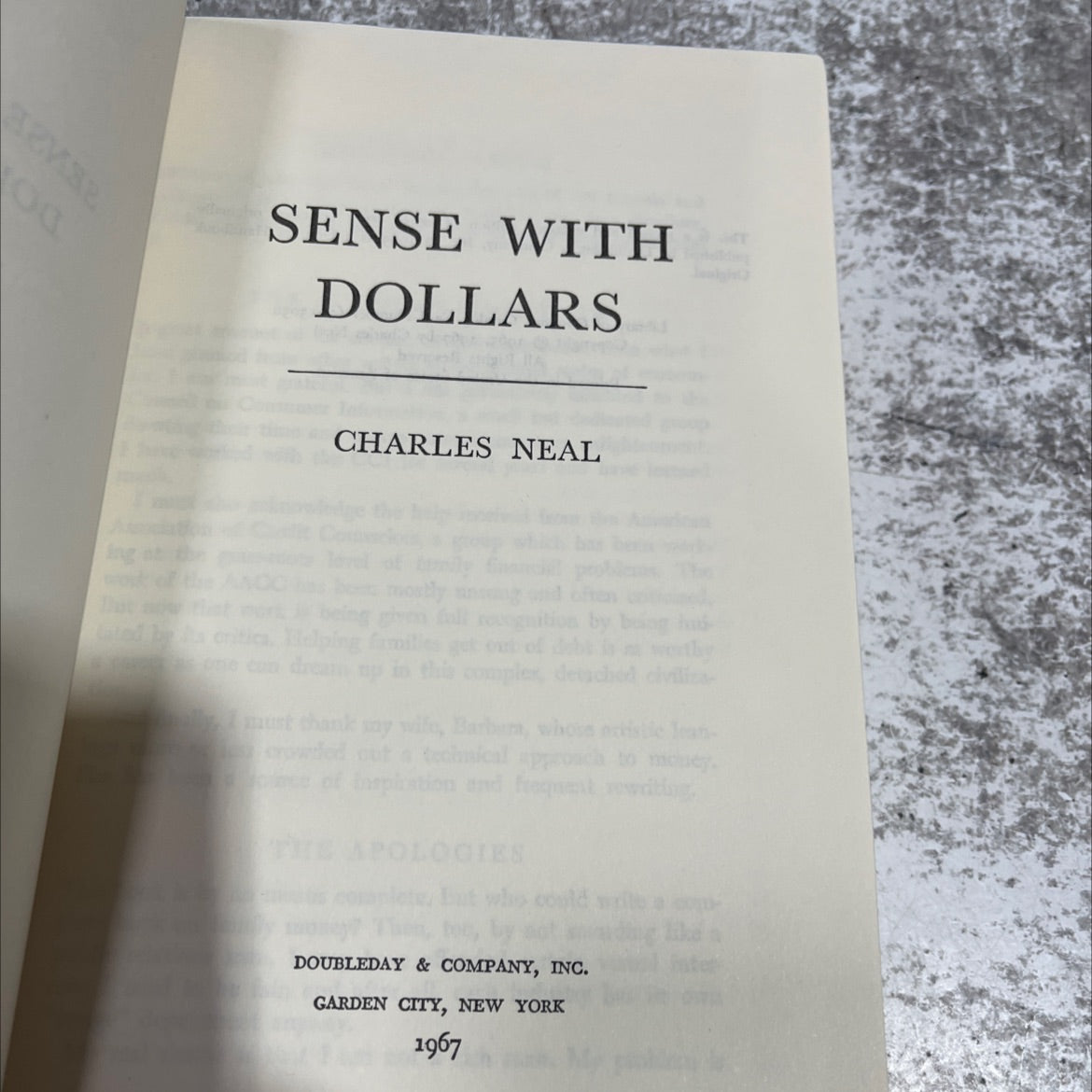 sense with dollars book, by charles neal, 1967 Hardcover image 2