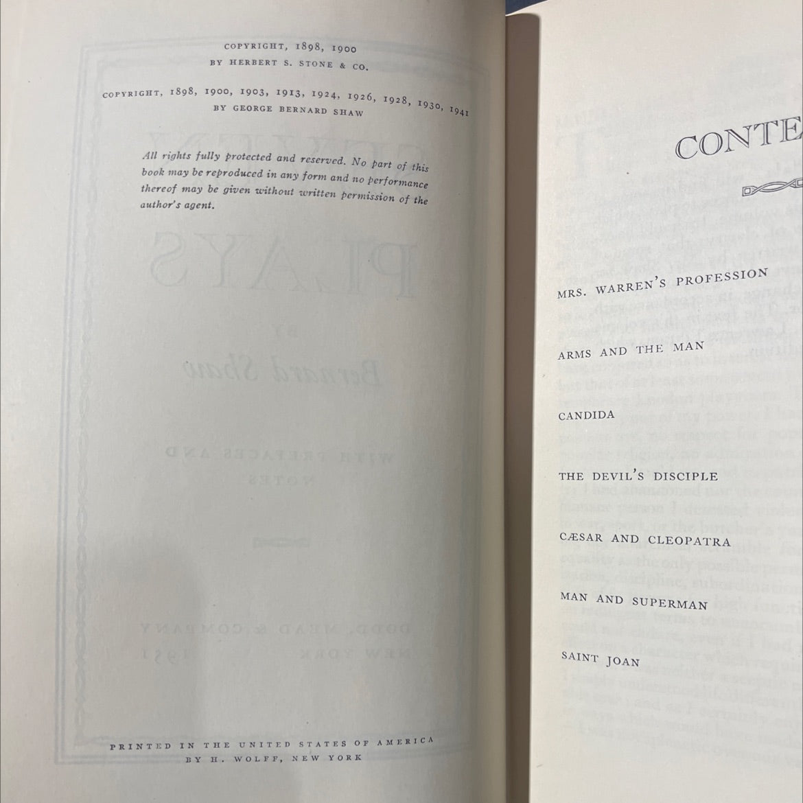 seven plays book, by Bernard Shaw, 1951 Hardcover image 3