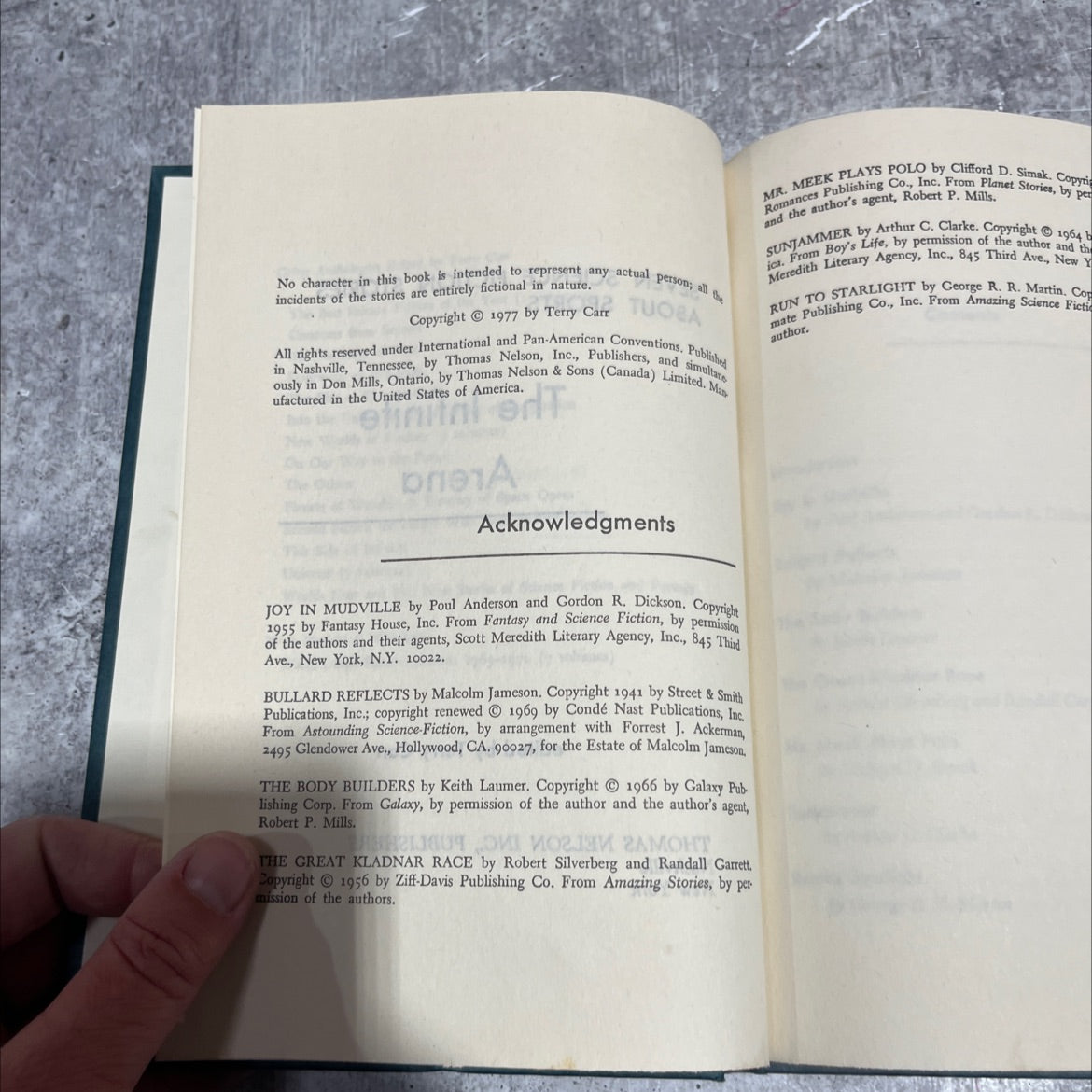 seven science fiction stories about sports book, by Terry Carr, 1977 Hardcover image 3