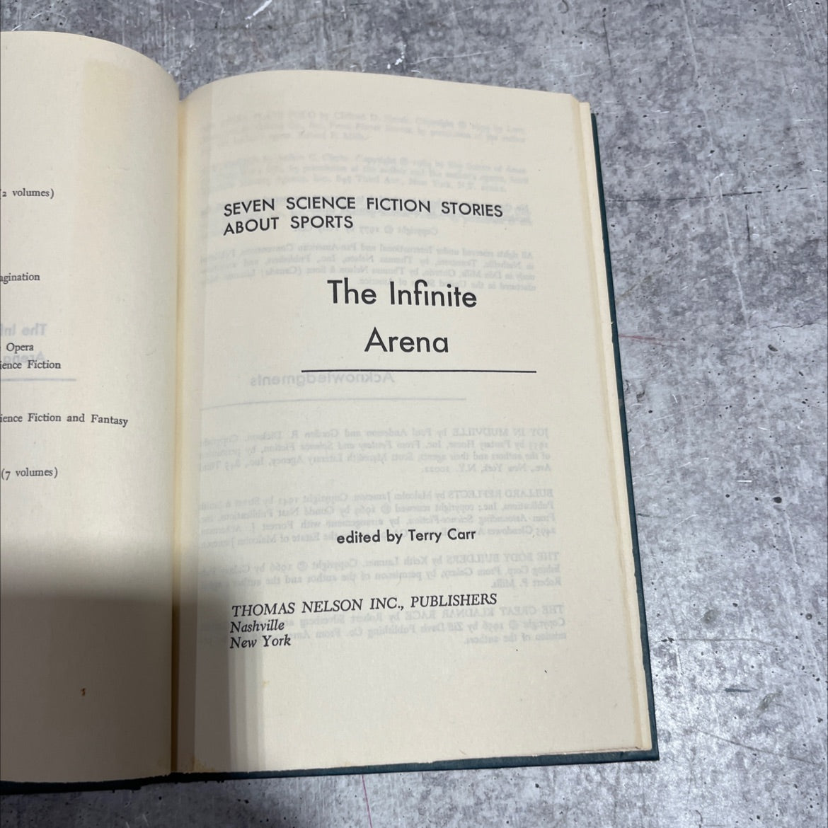 seven science fiction stories about sports book, by Terry Carr, 1977 Hardcover image 2
