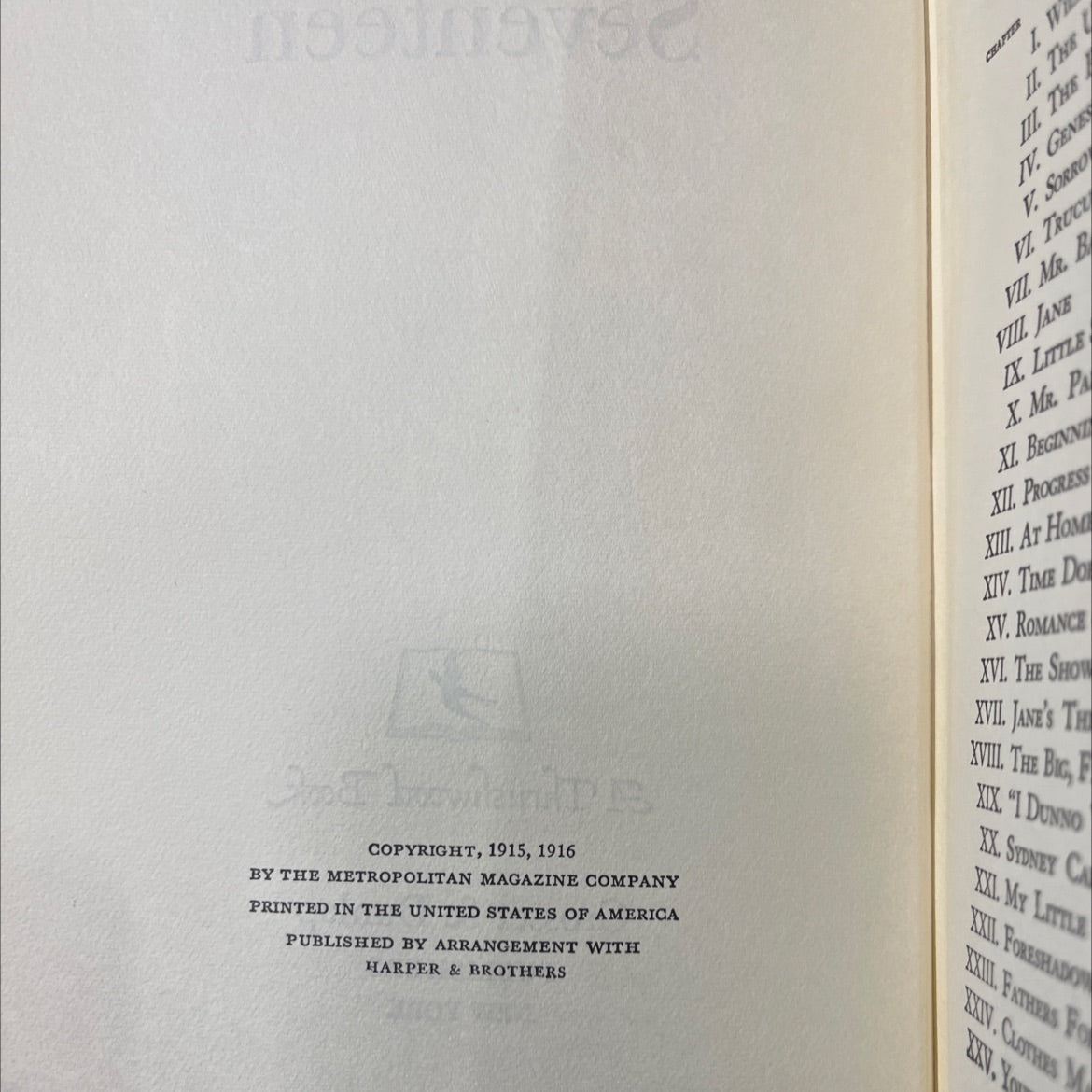 seventeen book, by booth tarkington, 1916 Hardcover image 3