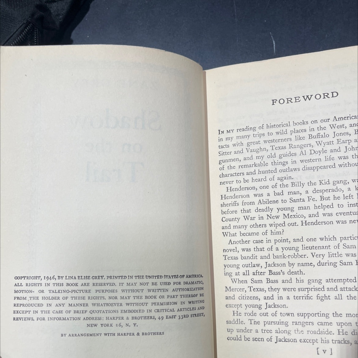 shadow on the trail book, by zane grey, 1946 Hardcover image 3