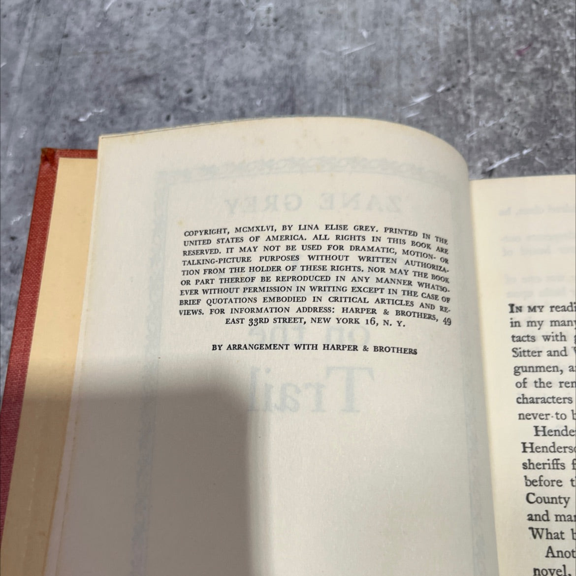 shadow on the trail book, by zane grey, 1946 Hardcover image 3