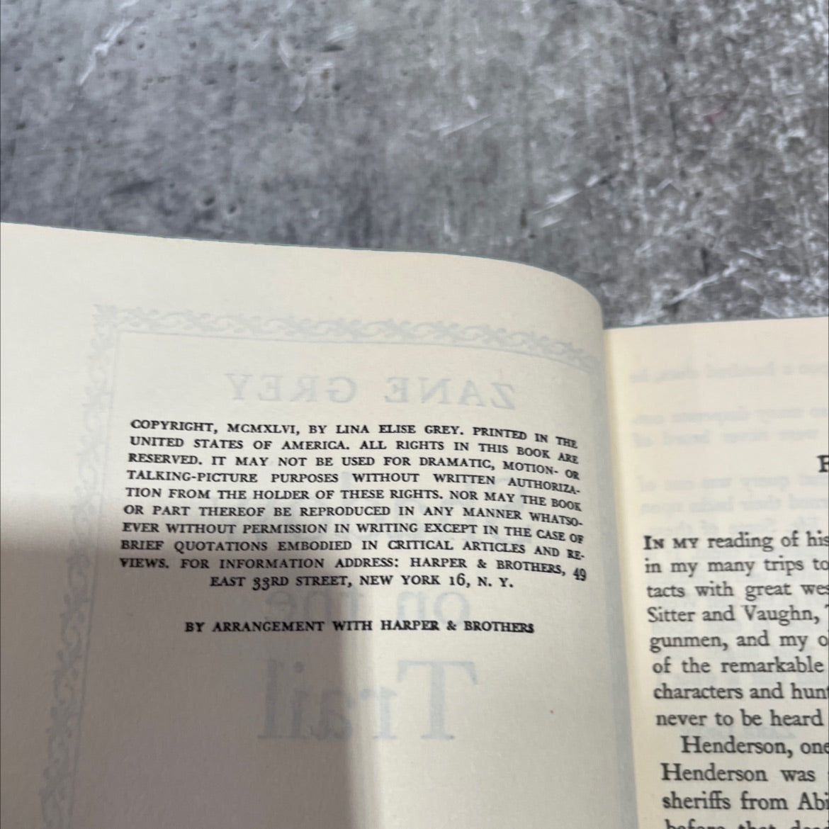 shadow on the trail book, by zane grey, 1946 Hardcover image 3