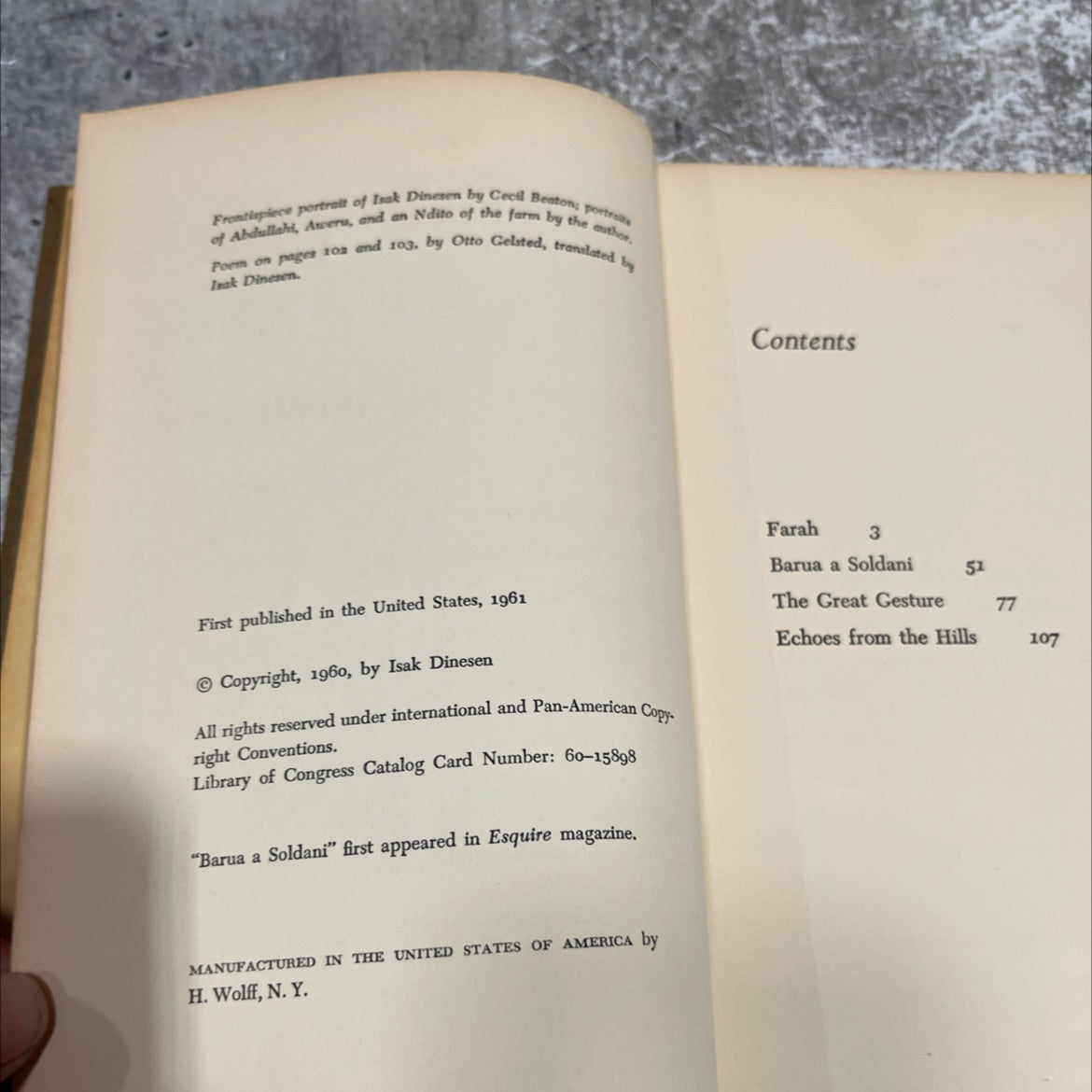 shadows on the grass book, by isak dinesen, 1961 Hardcover image 3