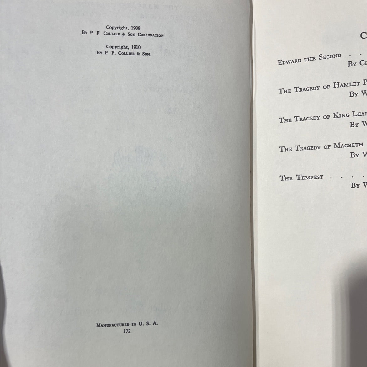 shakespeare and his friends book, by unknown, 1938 Hardcover image 3