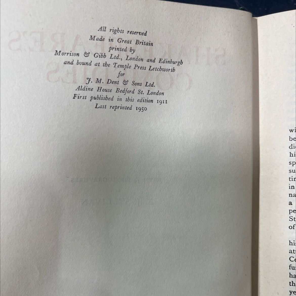shakespeare's comedies r's tale ne als pour your graces book, by unknown, 1950 Hardcover image 3