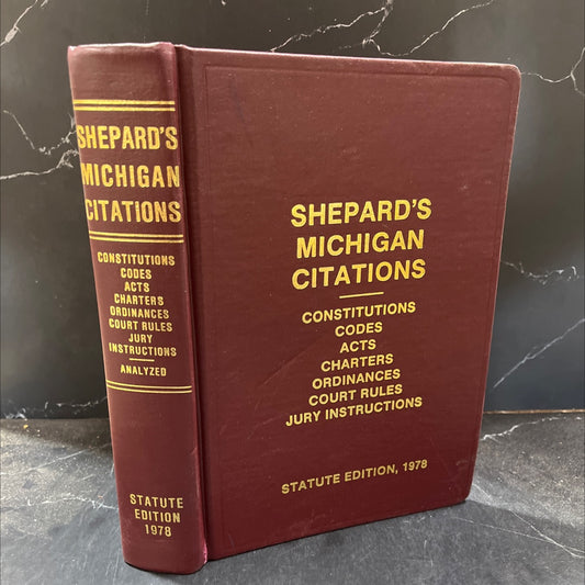 shepard's michigan citations statutes book, by shepard's, inc., 1978 Hardcover image 1