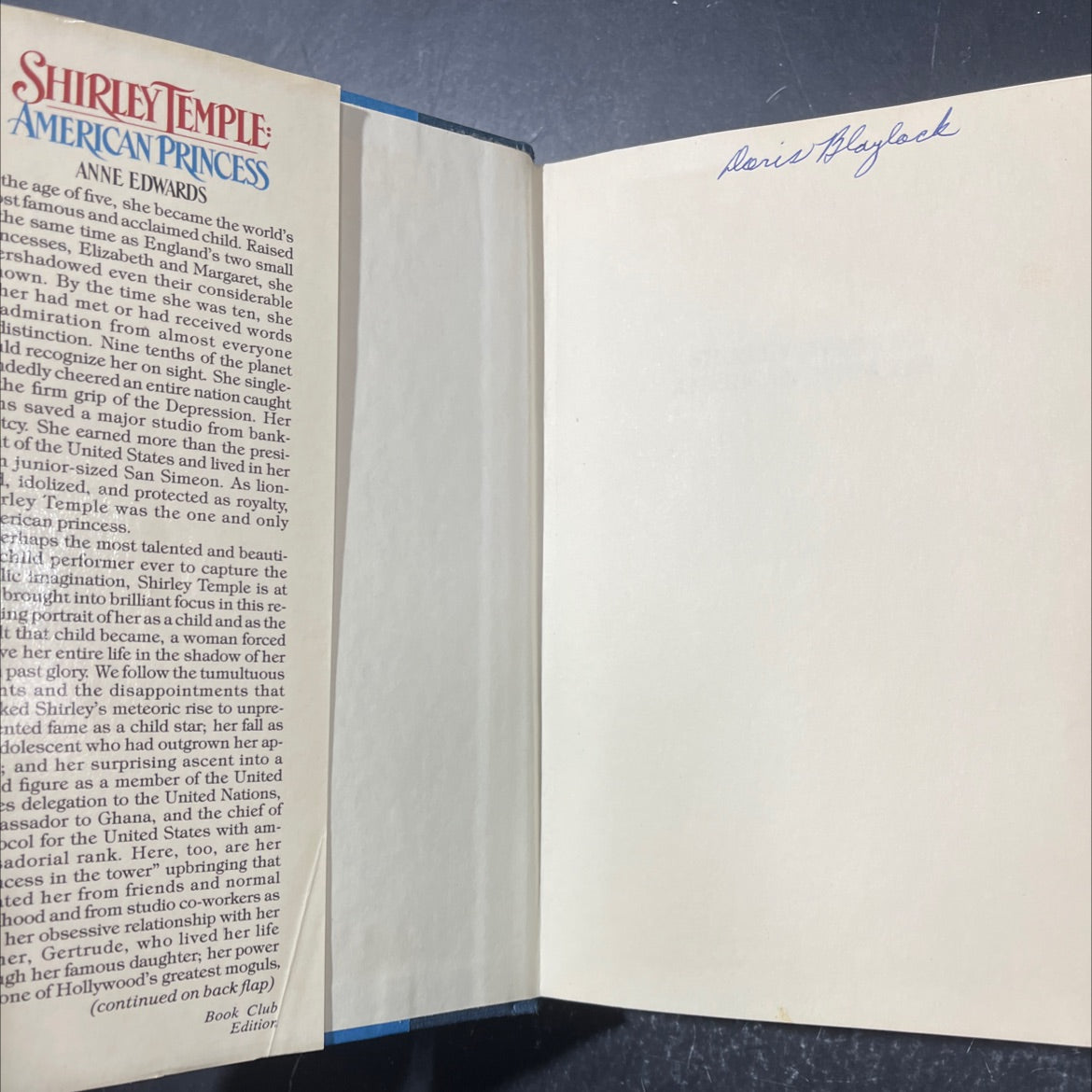 shirley temple american princess book, by anne edwards, 1988 Hardcover image 4