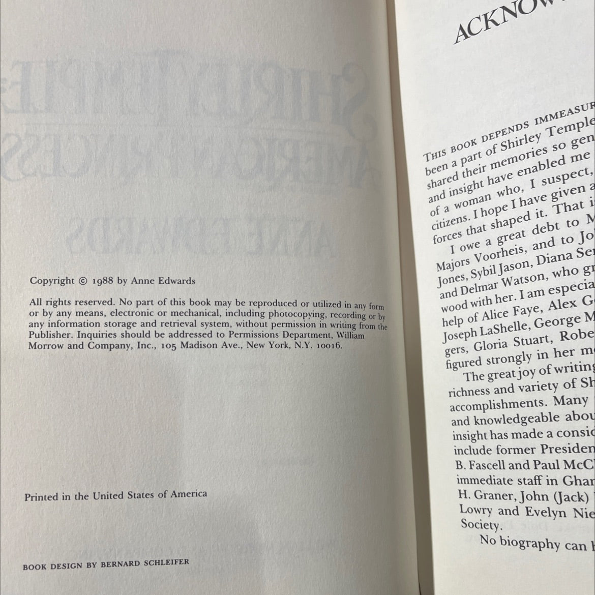 shirley temple american princess book, by anne edwards, 1988 Hardcover image 3