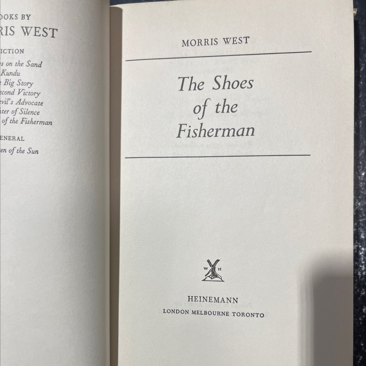 shoes of the fisherman book, by morris west, 1963 Hardcover image 2