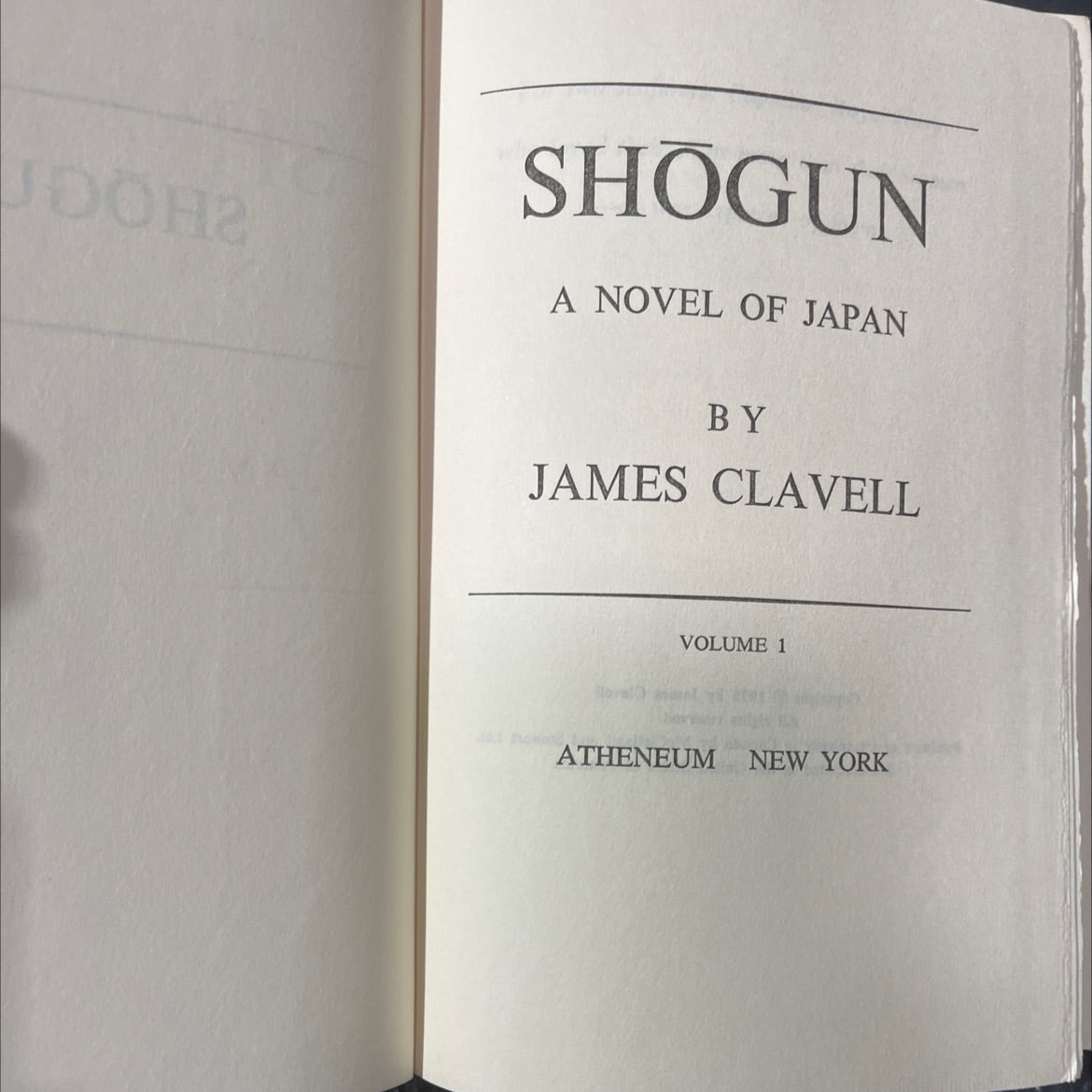 shogun a novel of japan book, by james clavell, 1975 Hardcover image 2