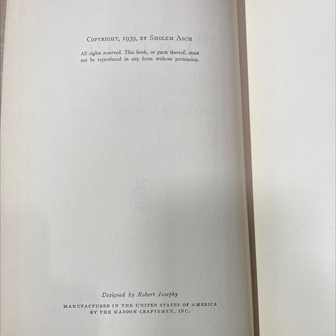 sholem asch the nazarene book, by sholem asch, 1939 Hardcover image 3