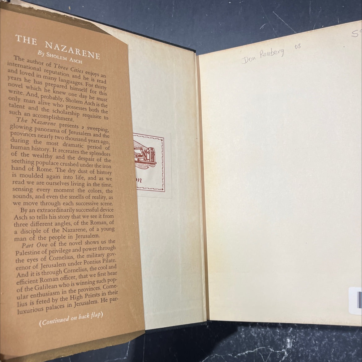 sholem asch the nazarene book, by sholem asch, 1939 Hardcover image 4