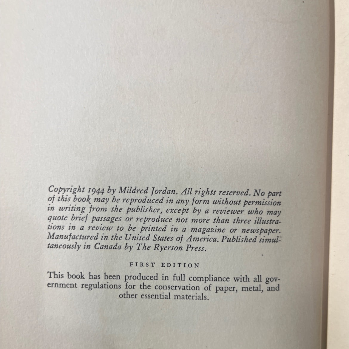 shoo-fly pie book, by Mildred Jordan, 1944 Hardcover image 3