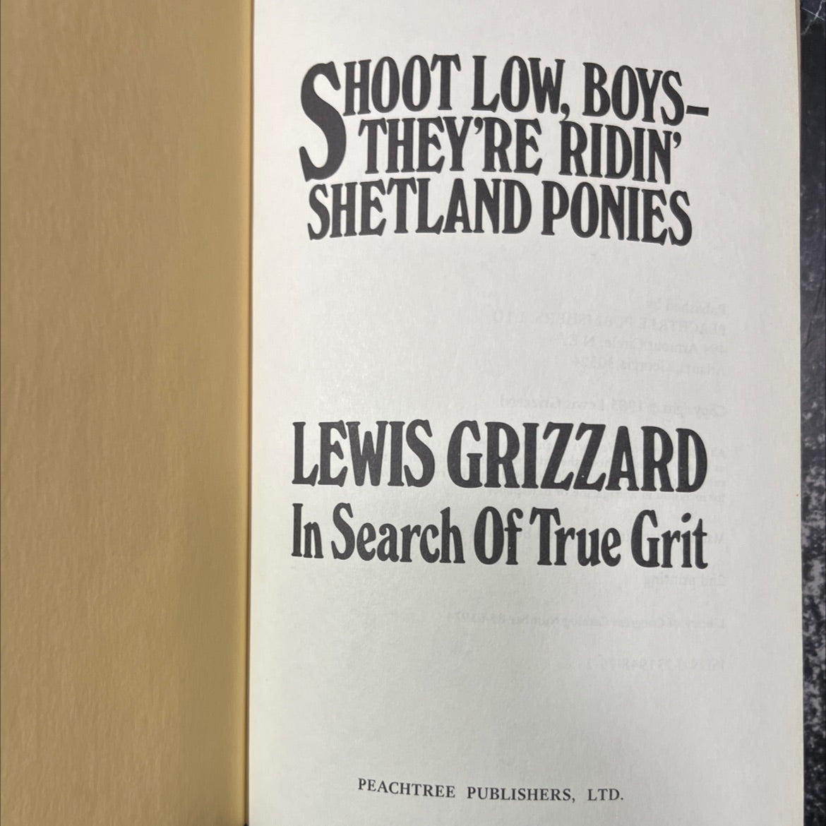 shoot hoot low, boys- they're ridin shetland ponies book, by lewis grizzard, 1985 Hardcover image 2