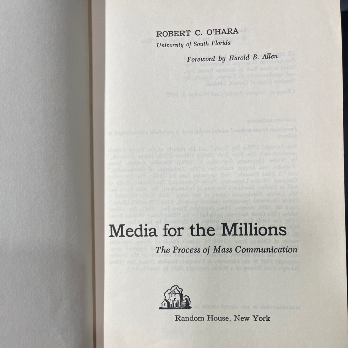 shop jolations of media for the millions book, by robert c. o'hara, 1962 Hardcover image 2