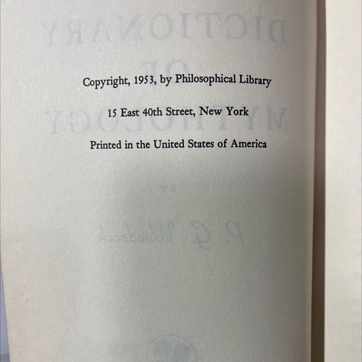 short dictionary of mythology book, by p. g. woodcock, 1953 Hardcover image 3