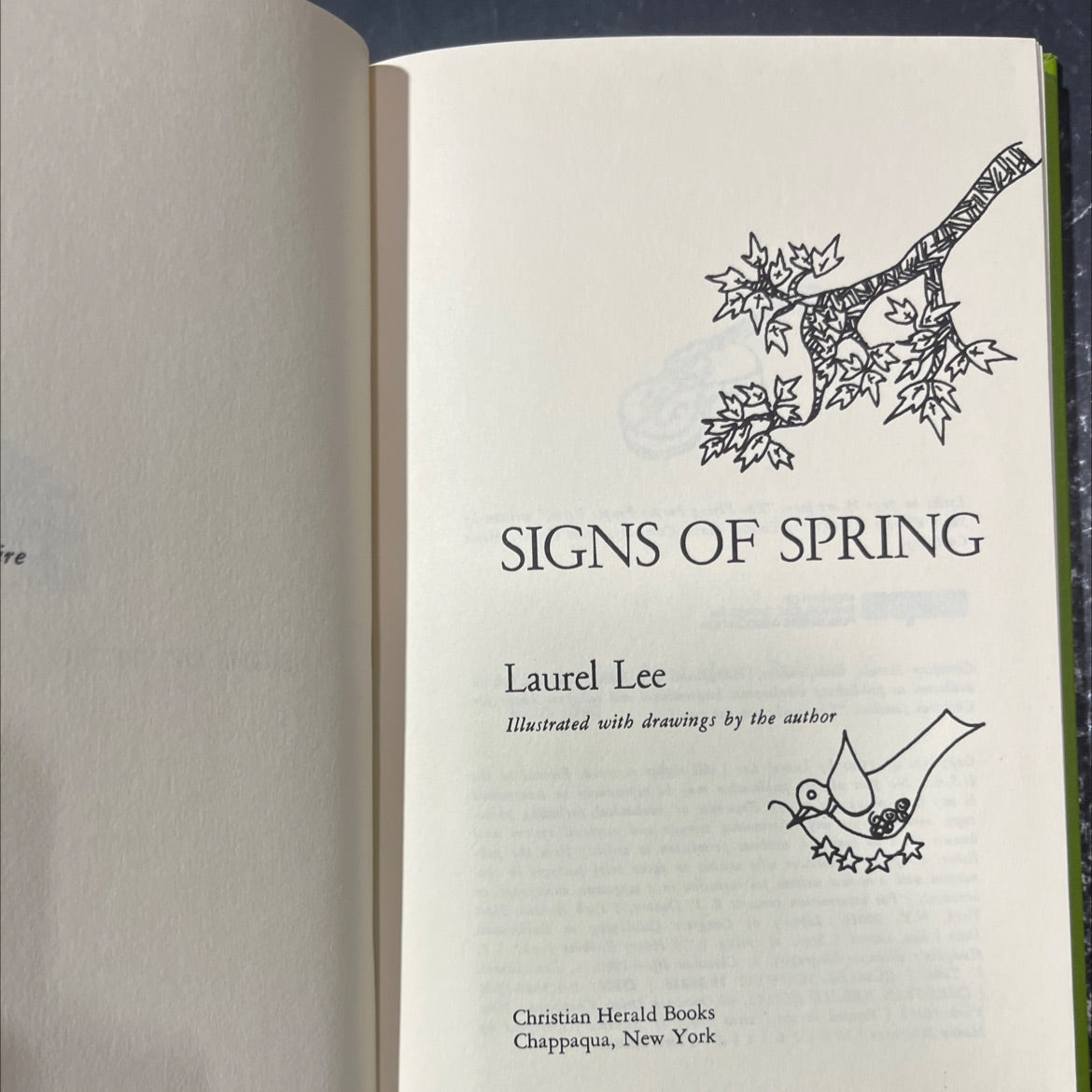 signs of spring book, by Laurel Lee, 1980 Hardcover image 2