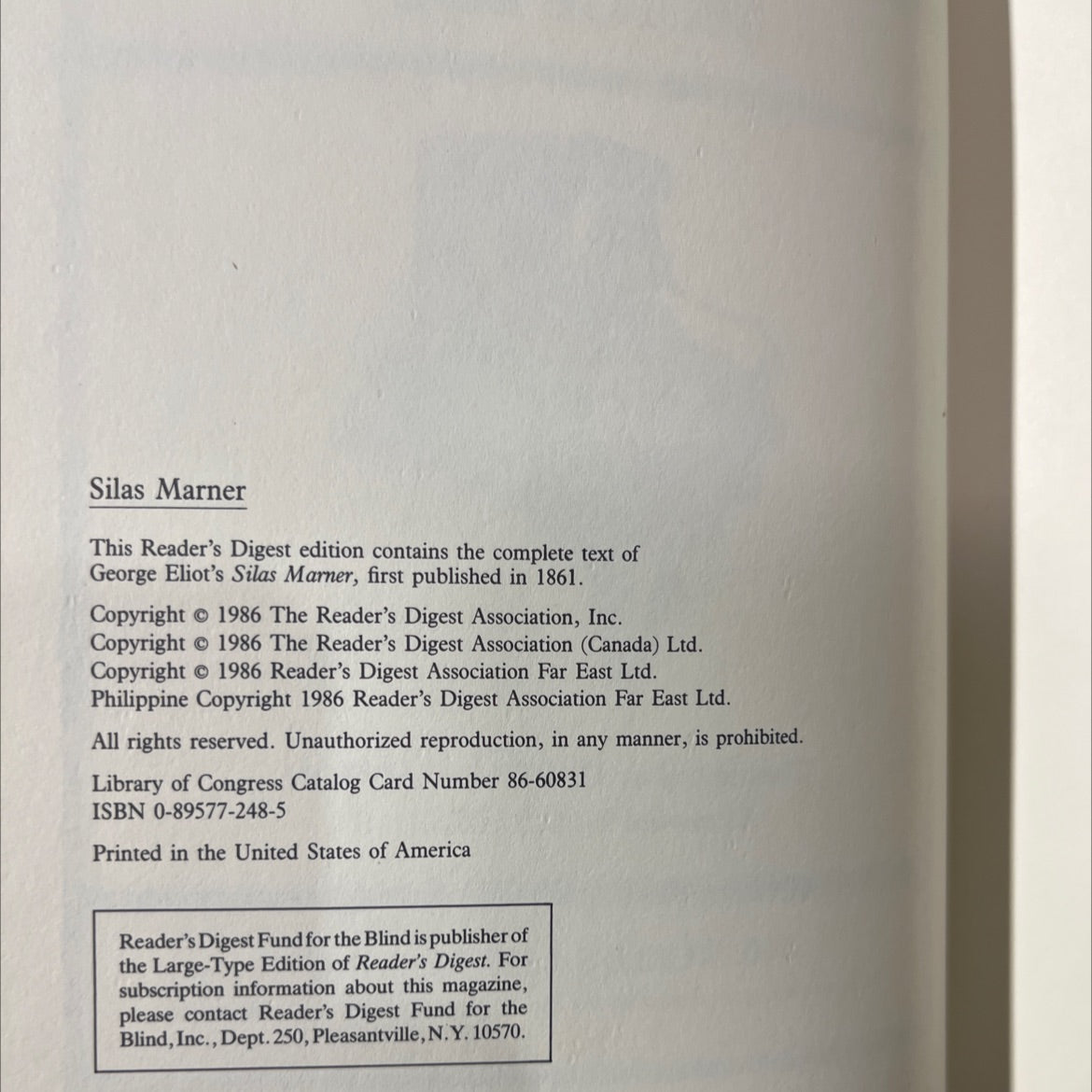 silas marner book, by george eliot, 1986 Hardcover image 3