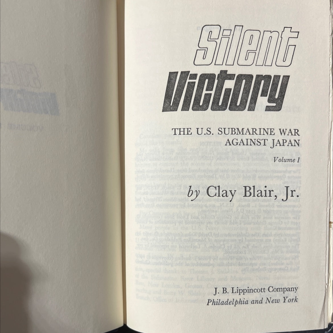 silent victory the u.s. submarine war against japan volume 1 book, by clay blair, jr., 1975 Hardcover image 2