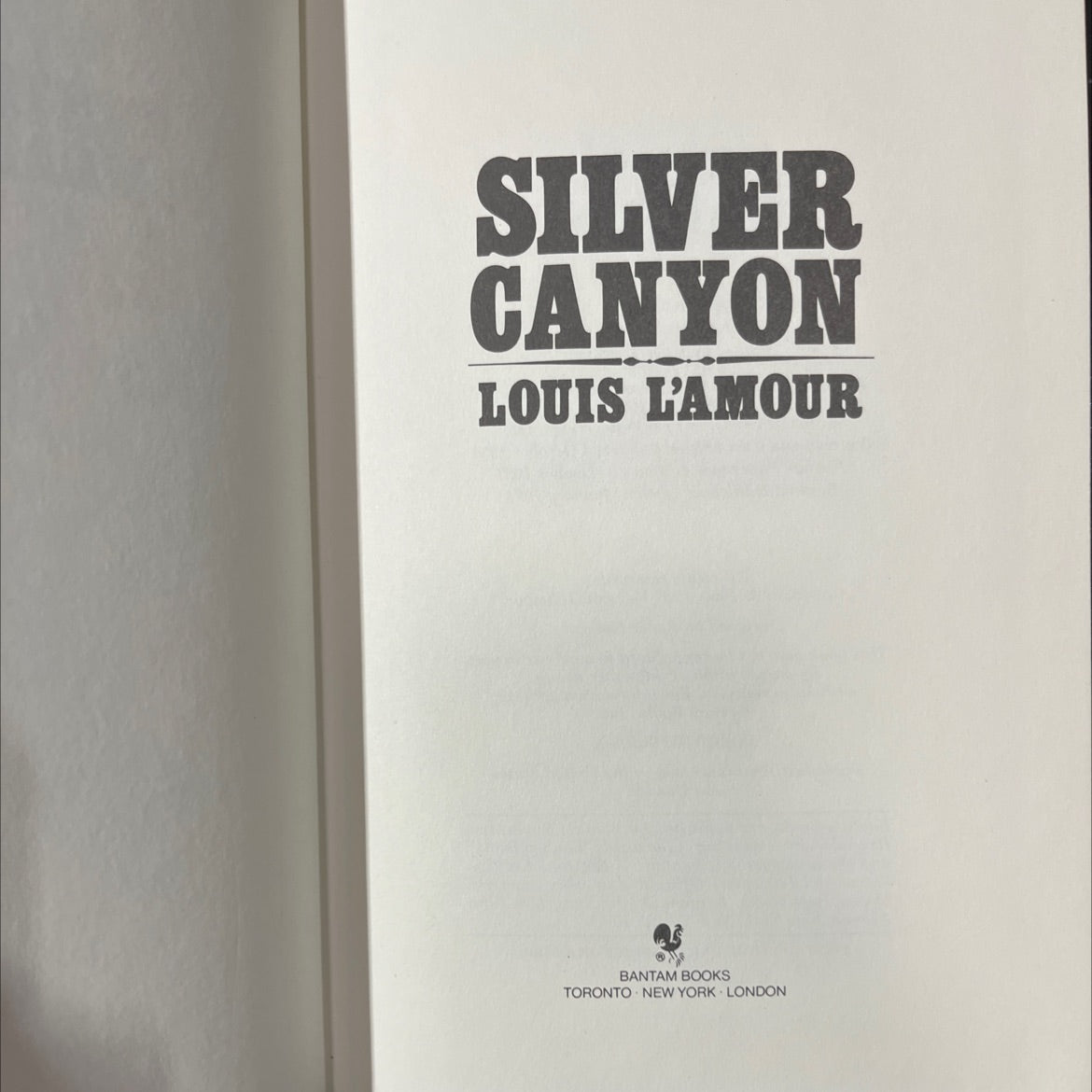 silver canyon book, by louis l'amour, 1981 Hardcover image 2